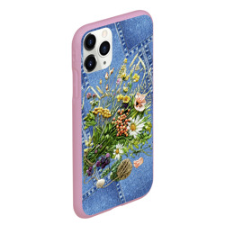 Чехол для iPhone 11 Pro Max матовый Джинсовый - полевые цветы - фото 2