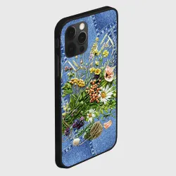 Чехол для iPhone 12 Pro Джинсовый - полевые цветы - фото 2