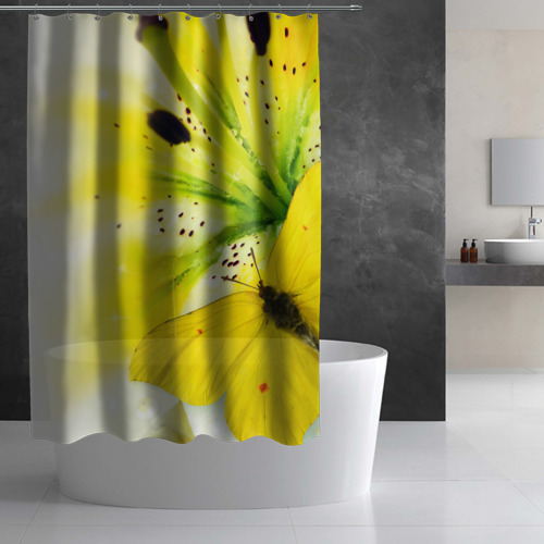 Штора 3D для ванной Цветы - фото 2