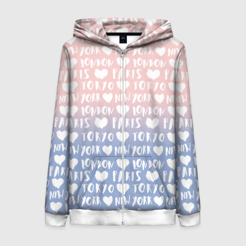 London Paris New York Tokyo Zhenskaya Tolstovka 3d Na Molnii S Printom Za 2460 Kupit V Internet Magazine 957982