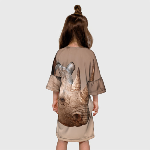 Детское платье 3D Носорог, цвет 3D печать - фото 5