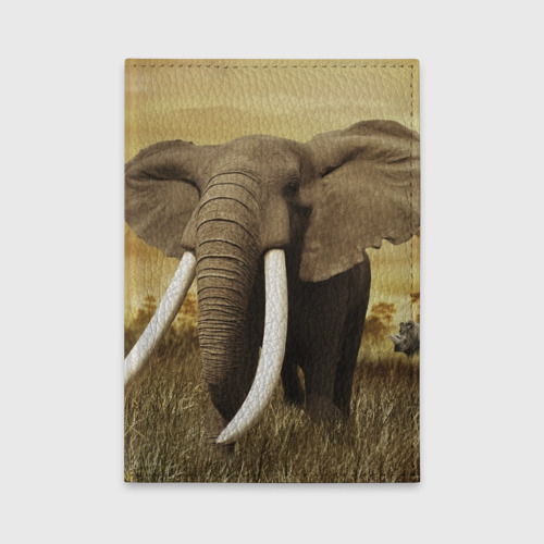 Обложка для автодокументов Могучий слон, цвет оранжевый