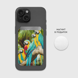 Картхолдер Magsafe магнитный Попугаи на ветке - фото 2