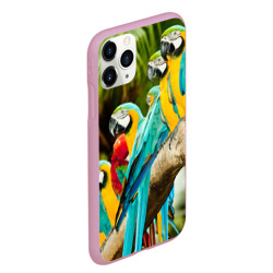 Чехол для iPhone 11 Pro Max матовый Попугаи на ветке - фото 2