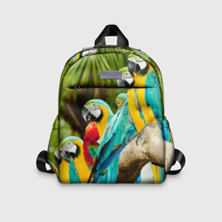 Детский рюкзак 3D Попугаи на ветке