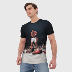 Футболка с принтом Muhammad Ali для мужчины, вид на модели спереди №2. Цвет основы: белый