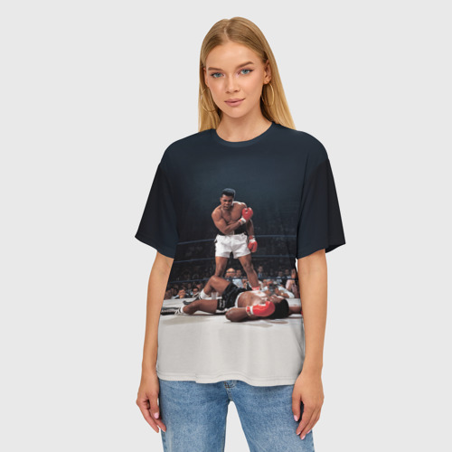 Женская футболка oversize 3D Muhammad Ali, цвет 3D печать - фото 3