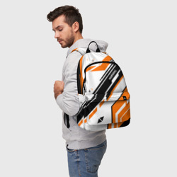 Рюкзак с принтом Cs:go - Asiimov P90 Style для любого человека, вид спереди №2. Цвет основы: белый
