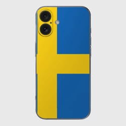 Чехол для iPhone 16 силиконовый с защитой камеры Швеция