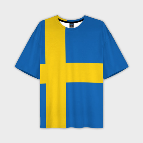 Мужская футболка oversize 3D Швеция, цвет 3D печать