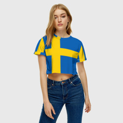 Женская футболка Crop-top 3D Швеция - фото 2