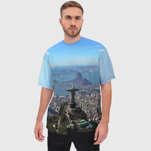 Мужская футболка oversize 3D Рио-де-Жанейро, цвет 3D печать - фото 3