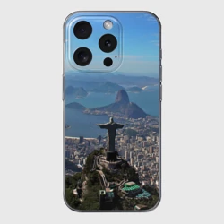 Чехол для iPhone 15 Pro силиконовый с защитой камеры Рио-де-Жанейро