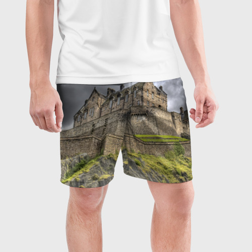 Мужские шорты спортивные Старый замок, цвет 3D печать - фото 3