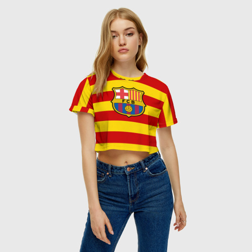 Женская футболка Crop-top 3D Барселона (каталония), цвет 3D печать - фото 3