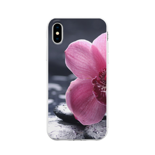 Чехол для Apple iPhone X силиконовый матовый Цветы Фото 01 Чехол для Apple iPhone X силиконовый матовый Цветы Фото 01