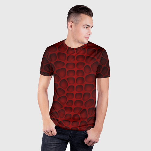 Мужская футболка 3D Slim Шкура дракона, цвет 3D печать - фото 3