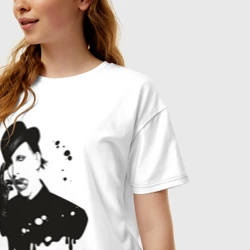 Женская футболка хлопок Oversize Marilyn Manson - фото 2