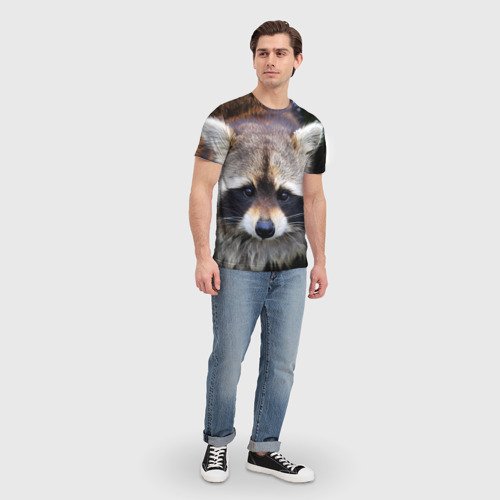 Мужская футболка 3D Енот, цвет 3D печать - фото 5