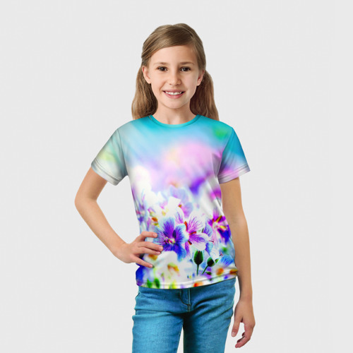 Детская футболка 3D Цветочное поле, цвет 3D печать - фото 5