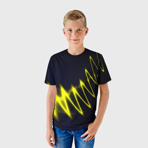 Детская футболка 3D с принтом Молния, фото на моделе #1