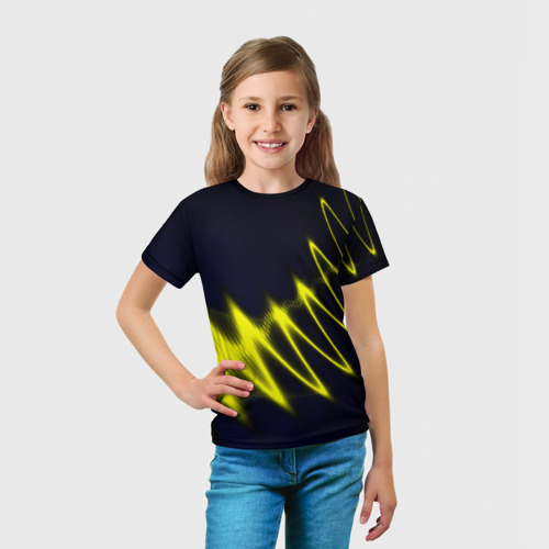 Детская футболка 3D с принтом Молния, вид сбоку #3