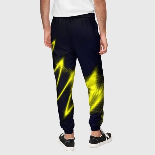 Мужские брюки 3D с принтом Молния, вид сзади #2