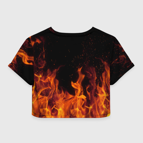 Женская футболка Crop-top 3D Огонь с искрами, цвет 3D печать - фото 2