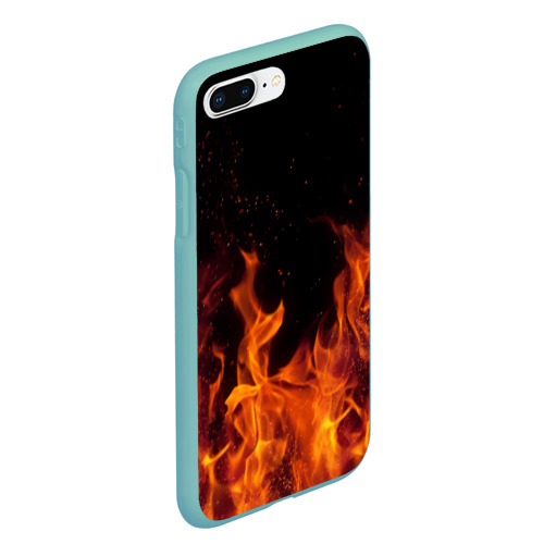 Чехол для iPhone 7Plus/8 Plus матовый Огонь с искрами, цвет мятный - фото 3