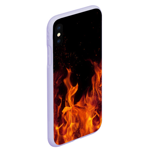 Чехол для iPhone XS Max матовый Огонь с искрами, цвет светло-сиреневый - фото 3