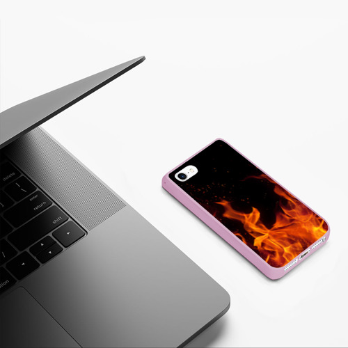 Чехол для iPhone 5/5S матовый Огонь с искрами - фото 5