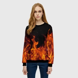 Женский свитшот 3D Огонь с искрами - фото 2