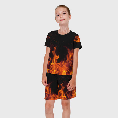 Детский костюм с шортами 3D Огонь с искрами - фото 5