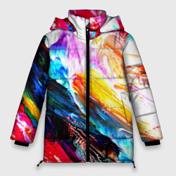 Женская зимняя куртка Oversize Абстракция красок