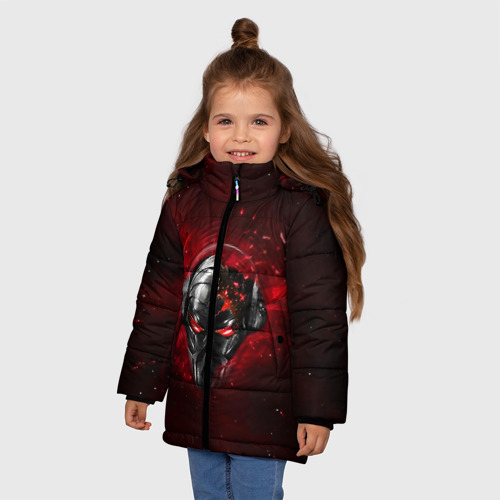 Зимняя куртка для девочек 3D Пиратская станция 2, цвет светло-серый - фото 3