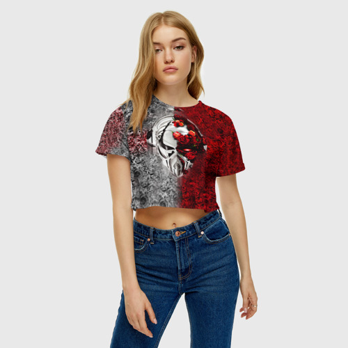 Женская футболка Crop-top 3D Пиратская станция 4 - фото 4