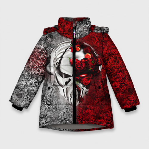 Зимняя куртка для девочек 3D Пиратская станция 4, цвет светло-серый