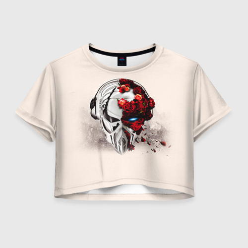 Женская футболка Crop-top 3D Пиратская станция 5