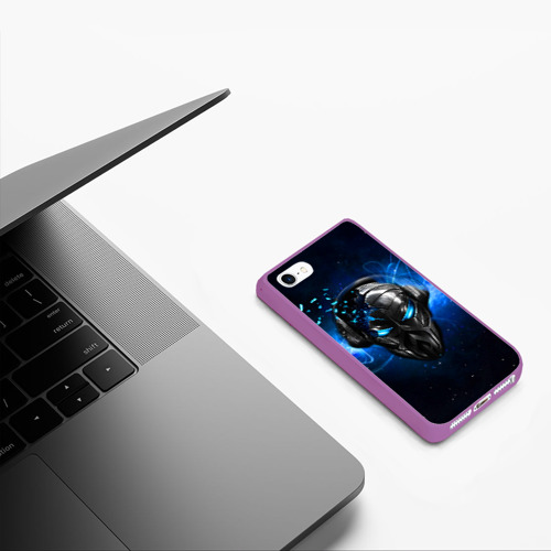 Чехол для iPhone 5/5S матовый Пиратская станция 6, цвет фиолетовый - фото 5