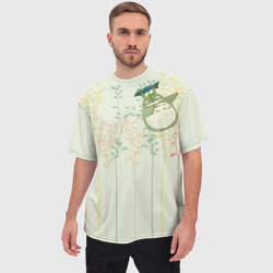 Мужская футболка oversize 3D Тоторо в листве - фото 2