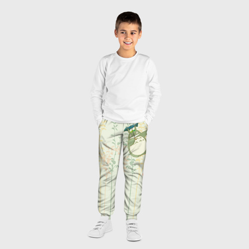 Детские брюки 3D с принтом Тоторо в листве, вид сбоку #3