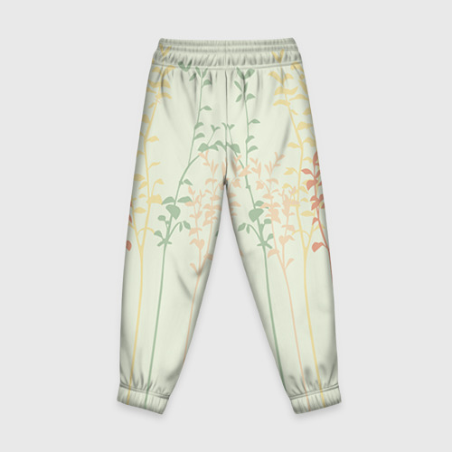 Детские брюки 3D с принтом Тоторо в листве, вид сзади #1