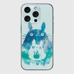 Чехол для iPhone 15 Pro Max силиконовый с защитой камеры Мой сосед Тоторо