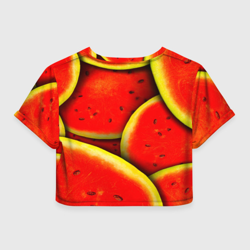 Женская футболка Crop-top 3D Арбуз, цвет 3D печать - фото 2