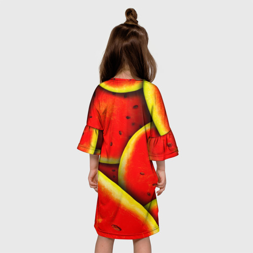 Детское платье 3D Арбуз, цвет 3D печать - фото 5
