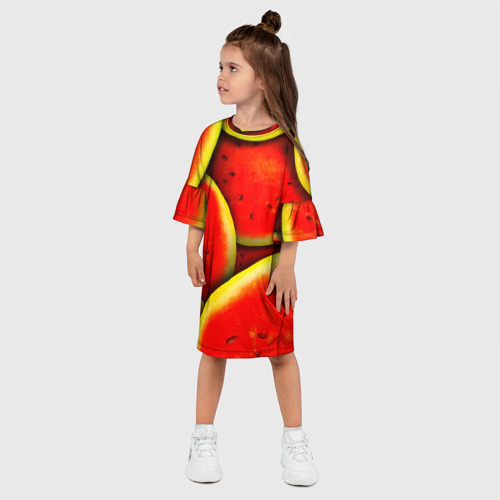 Детское платье 3D Арбуз, цвет 3D печать - фото 3