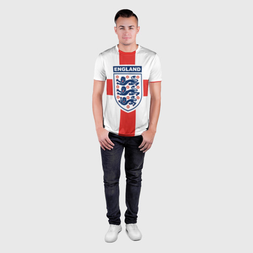 Мужская футболка 3D Slim Сборная Англии, цвет 3D печать - фото 4