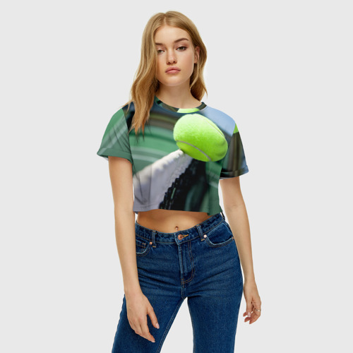 Женская футболка Crop-top 3D Теннис, цвет 3D печать - фото 4