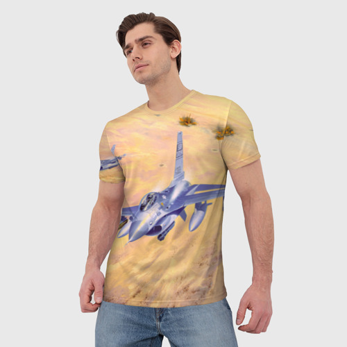 Мужская футболка 3D Самолет, цвет 3D печать - фото 3