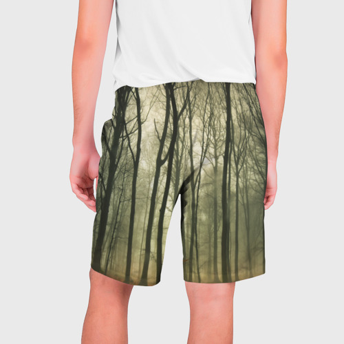 Мужские шорты 3D с принтом Чарующий лес, вид сзади #1